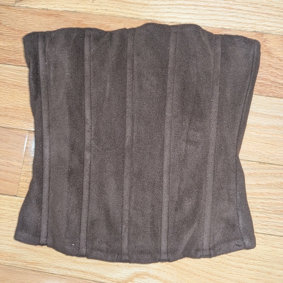 NWT SKIMS FLEECE LOUNGE CORSET IN COCOA - Picture 6 of 8